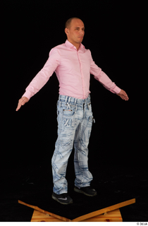George Lee blue jeans pink shirt standing whole body 0016.jpg